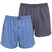 Jockey 2P Woven Boxer Shorts 3XL-6XL Blau/Grau Baumwolle 3XL Herren