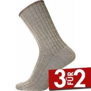 Egtved Wool No Elastic Rib Socks Sand Gr 45/48