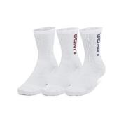 Under Armour 3P Mid Crew Maker Socks Weiß/Weiß Medium