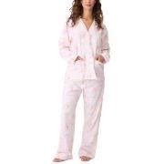 PJ Salvage Long Sleeve Flannel Pyjama Hellrosa Baumwolle Small Damen