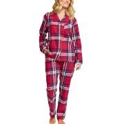 Damella Cotton Flannel Pyjamas Rot Muster Baumwolle Small Damen