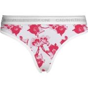 Calvin Klein CK One Printed Cotton Thong Rosa geblümt Medium Damen