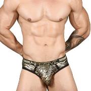 Andrew Christian Massive Locker Room Jock Schwarz/gold Polyester Small...