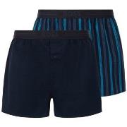 BOSS 2P Woven Boxer Shorts With Fly Blau/Lila Baumwolle Large Herren