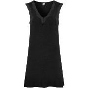 Damella Bamboo With Lace Nightdress Schwarz Bambus Small Damen