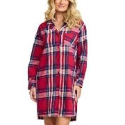 Damella Flannel Nightshirt Rot Muster Baumwolle Small Damen