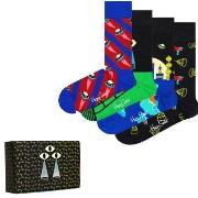 Happy socks 4P Space Socks Gift Box Schwarz Baumwolle Gr 41/46