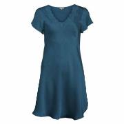 Lady Avenue Pure Silk Nightgown With Lace Petrol Seide Small Damen