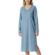 Schiesser Comfort Essentials Longsleeve Sleepshirt Blau Muster Baumwol...