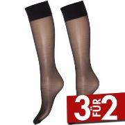 Deocy Silk Look 20d Kneehighs Strumpfhosen 2P Schwarz Polyamid One Siz...