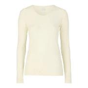 Damella Wool Long Sleeve Top Elfenbein Merinowolle Small Damen