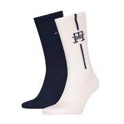 Tommy Hilfiger 2P Monogram Sock Weiß/Marine Gr 39/42 Herren