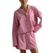 Polo Ralph Lauren Pyjama Set Rosa gestreift Baumwolle Medium Damen