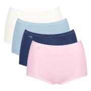 Sloggi 4P Basic Plus Maxi Panty Rosa/Blau Baumwolle 38 Damen