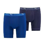 Puma 2P Sport Cotton Long Boxer Blau Baumwolle Small Herren