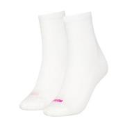 Puma 2P Women Heart Logo Short Crew Socks Weiß/Rosa Gr 39/42 Damen