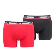 Levis 2P Sportswear Logo Base Boxer Grau/Rot Baumwolle Small Herren