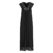 Damella Long Viscose Plain Sleeveless Nightdress Schwarz Viskose Small...