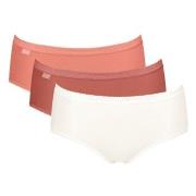 Sloggi 3P Basic Plus Midi Colored Lachsrosa Baumwolle 38 Damen