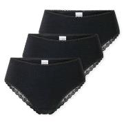 Schiesser 3P Modern Brazillian Slips Schwarz Baumwolle 38 Damen