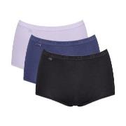 Sloggi 3P Basic Plus Maxi Colored Schwarz/Blau Baumwolle 38 Damen