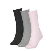Calvin Klein 3P Emma Roll Top Crew Socks Rosa/Grau Strl 37/41 Damen