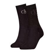 Calvin Klein 2P Glossy Rib Crew Socks Schwarz Gr 39/42 Damen