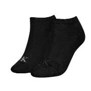 Calvin Klein 2P Glossy Sneaker Socks Schwarz Gr 39/42 Damen
