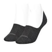 Calvin Klein 2P Women Mid Cut Footie Socks Dunkelgrau Gr 39/42 Damen