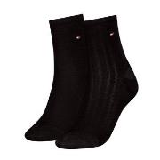 Tommy Hilfiger 2P Women Shine Short Socks Schwarz Gr 39/42 Damen