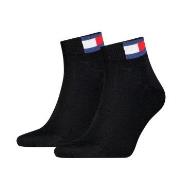 Tommy Men Uni Flag Quarter Sock 2P Schwarz Gr 39/42