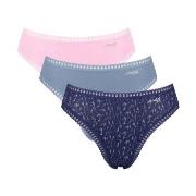 Sloggi 3P GO Crush High Leg Briefs Rosa/Blau Baumwolle Small Damen