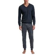 Calida Relax Streamline Pyjama With Cuff Marine Baumwolle Small Herren