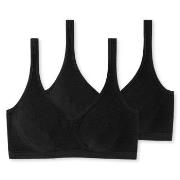Schiesser BH 2P 95-5 Organic Cotton Bustier With Cups Schwarz Baumwoll...