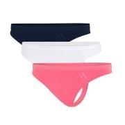 adidas 3P Sport Active Seamless Low Rise Thongs Rosa/Weiß Polyamid Sma...