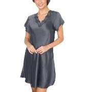 Lady Avenue Pure Silk Nightgown With Lace Grafit Seide Medium Damen