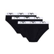 Armani Stretch Jersey Briefs With Logo 3P Schwarz Baumwolle Small Herr...