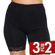 Damella Bamboo Lace Shorts Schwarz Bambus Small Damen