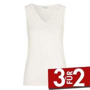 Damella Bamboo Lace Tank Top Weiß Bambus Small Damen