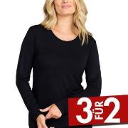 Damella Bamboo Long Sleeve Top Schwarz Bambus Small Damen