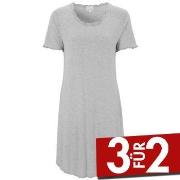 Damella Bamboo Plain Short Sleeve Nightdress Hellgrau Bambus Small Dam...