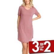 Damella Bamboo Plain Short Sleeve Nightdress Rosa Bambus Medium Damen