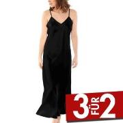 Damella Long Silk Nightdress Schwarz Seide Small Damen