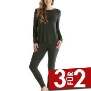 Damella Viscose Plain Pyjamas Set Olive Viskose Small Damen