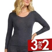 Damella Wool And Silk Long Sleeve Top Dunkelgrau Wolle 38 Damen