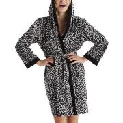 Damella Velour Leo Hoodie Robe Leopard Large Damen