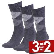 Amanda Christensen 3P True Ankle Argyle Sock Anthrazit Gr 39/42 Herren