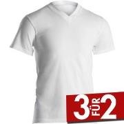 Dovre Single Jersey  V-neck T-Shirt Weiß Baumwolle Small Herren