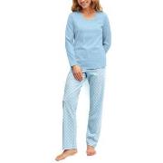 Calida Lovely Nights Pyjamas Blau Muster Baumwolle Small Damen