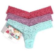 Hanky Panky 6P Low Rise Lace Thong  D2 Blau/Lila Nylon One Size Damen